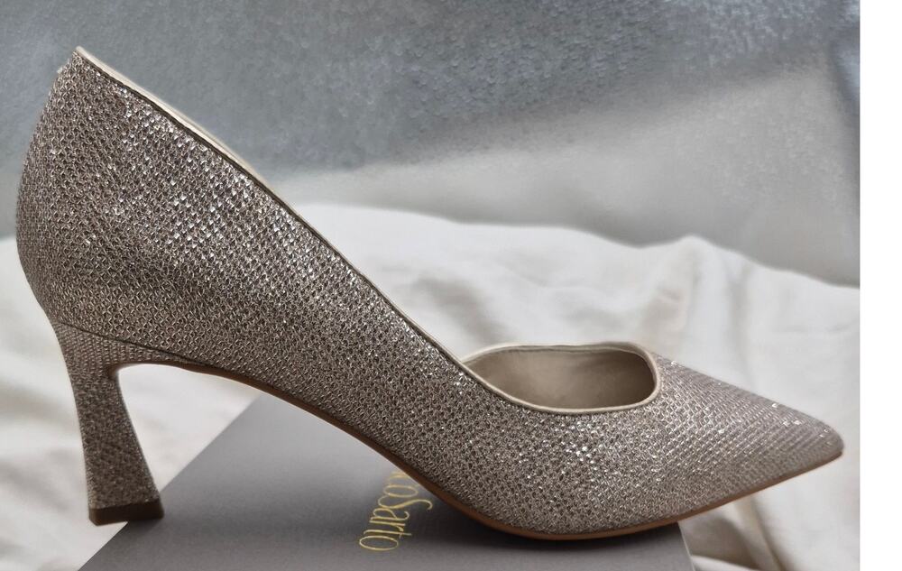 New Franco Sarto Tana Pointed Toe Pumps textured dress shoes D'Orsay heel SZ 7.5